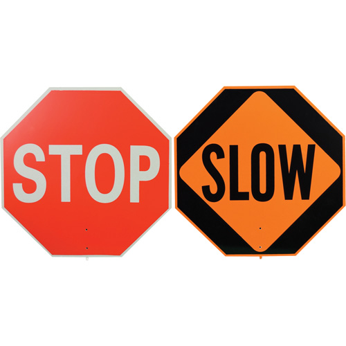 Double-Sided "Stop/Slow" Traffic Control Sign Cantin et fils