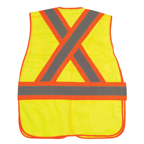 Veste d'arpenteur haute visibilit&eacute;, conforme &agrave; la CSA, Jaune lime haute visibilit&eacute;, Moyen, Polyester Cantin et fils