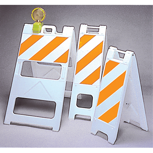 Barricades, Repliable, 25" lo x 45" h, Orange/Blanc Cantin et fils