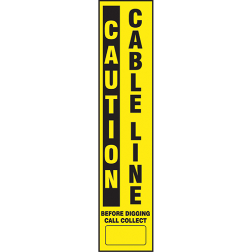 Flexible Marker Stake Decals - Caution Cable Line Cantin et fils