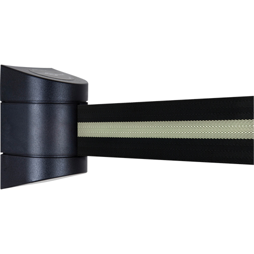 TensaBarrier&reg; Wall Mounted Units, Plastic, Screw Mount, 15', Black Tape Cantin et fils