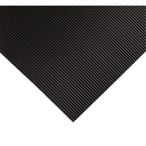 Corrugated Switchboard Matting No.702, 4' W x 10' L, 1/4" Thickness, Black, PVC Cantin et fils