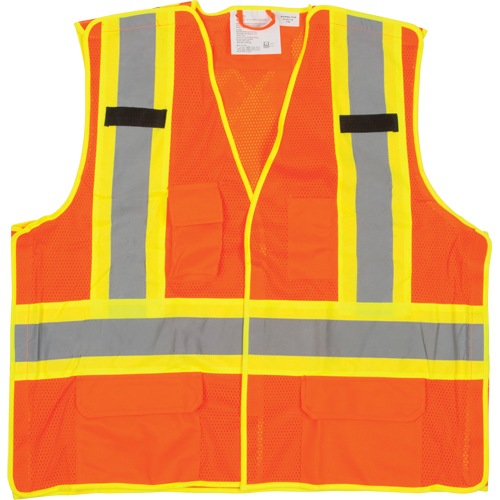Veste de s&eacute;curit&eacute; d&eacute;tachable en cinq points de premi&egrave;re qualit&eacute;, Orange haute visibilit&eacute;, Grand/T-Grand, Polyester Cantin et fils