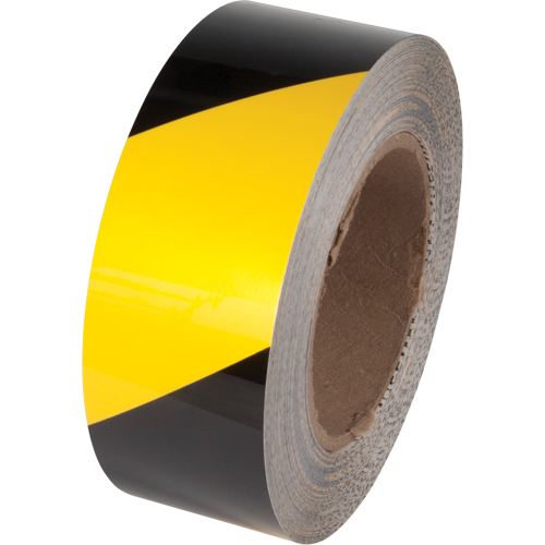 Ruban de marquage pour plancher Tuff Mark, 2" x 100', Polyester, Noir et jaune Cantin et fils