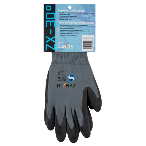 Gants enduits de premi&egrave;re qualit&eacute; ZX-30°, 11/2T-Grand, R&ecirc;vetement PVC, Calibre 15, Enveloppe en Nylon Cantin et fils