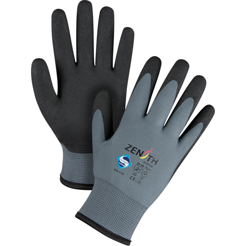Gants enduits de premi&egrave;re qualit&eacute; ZX-30°, 10/T-Grand, R&ecirc;vetement PVC, Calibre 15, Enveloppe en Nylon Cantin et fils