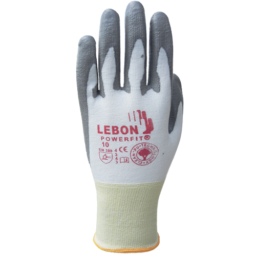 Gants r&eacute;sistants &agrave; la coupe PowerFit Lebon, Taille Grand/10, Calibre 13, Rev&ecirc;tement Polyur&eacute;thane, Enveloppe en Poly&eacute;thyl&egrave;ne, ASTM ANSI niveau A2/EN 388 niveau B Cantin et fils