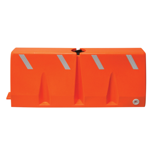 Traffic Barriers, Water-Filled, 62.25" L x 24" H, Orange Cantin et fils