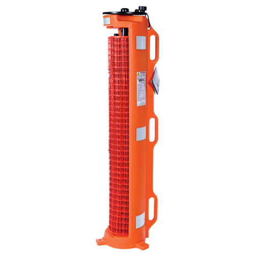 Wheeled Barrier, 50' L, Plastic, Orange Cantin et fils