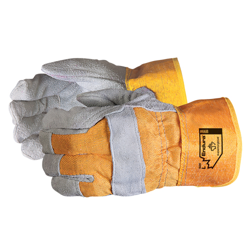 Gants d'ajusteur Endura, 2T-Grand, Paume en Cuir refendu, Doublure en Coton Cantin et fils