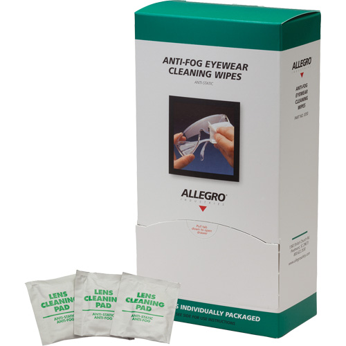 ALLEGRO INDUSTRIES Eyewear Cleaning Wipes, 5" x 8", Pack Of 100 Cantin et fils