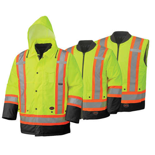 5021BB Waterproof 6-in-1 Safety Parka, High Visibility Lime-Yellow, 2X-Large Cantin et fils