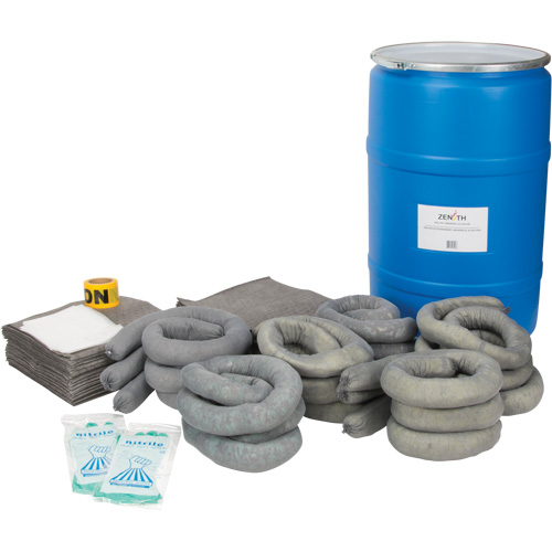 Trousse de lutte contre les d&eacute;versements, Universel, Baril, Absorbance de 55 gal. US Cantin et fils