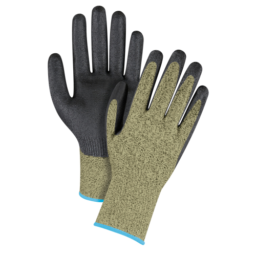 Black & Yellow Seamless Stretch Cut-Resistant Gloves, Size X-Large/10, 13 Gauge, Foam Nitrile Coated, Aramid Shell, ASTM ANSI Level A6 Cantin et fils