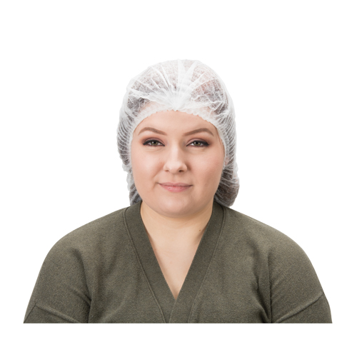 Bonnet bouffant pliss&eacute;, Polypropyl&egrave;ne, 19", Blanc Cantin et fils