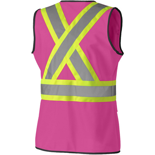 139PK Women's Safety Vest, Pink, X-Small, Polyester Cantin et fils