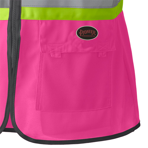 139PK Women's Safety Vest, Pink, X-Small, Polyester Cantin et fils
