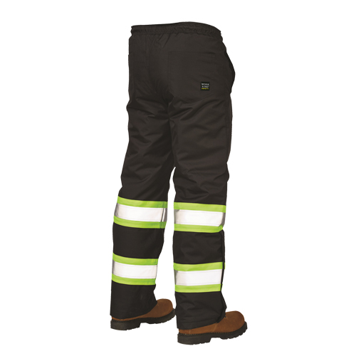 Lined Pull-On Safety Pant, Polyester, Large, Black Cantin et fils