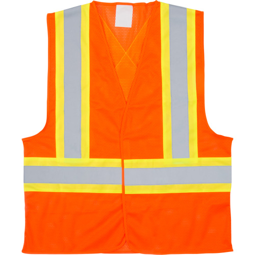 Veste de s&eacute;curit&eacute; pour la circulation, Orange haute visibilit&eacute;, Moyen, Polyester Cantin et fils
