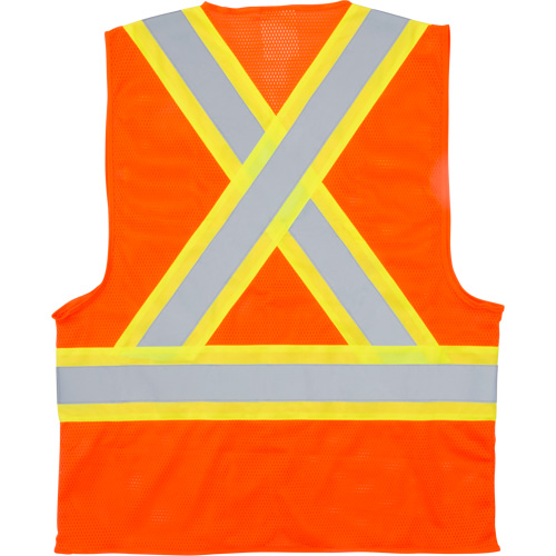 Veste de s&eacute;curit&eacute; pour la circulation, Orange haute visibilit&eacute;, Moyen, Polyester Cantin et fils