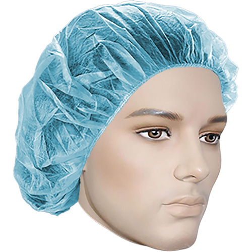Bouffant Caps, Polypropylene, 18", Blue Cantin et fils