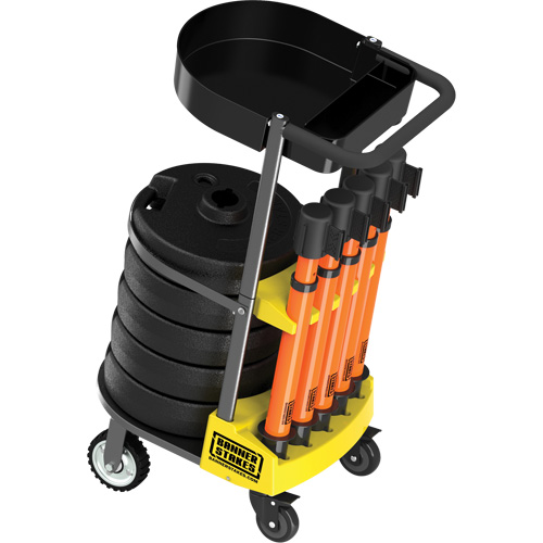 Chariot de transport avec plateau pour barri&egrave;re PLUS, 75' lo, M&eacute;tal, Orange Cantin et fils