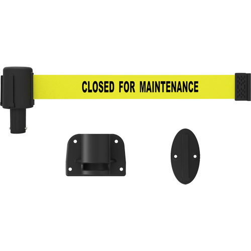 PLUS Wall Mount Barrier System, Plastic, Screw Mount, 15', Yellow Tape Cantin et fils