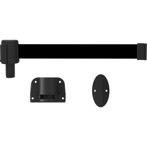PLUS Wall Mount Barrier System, Plastic, Screw Mount, 15', Black Tape Cantin et fils