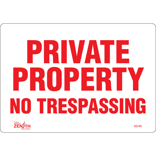 Enseigne Private Property, 7" x 10", Vinyle, Anglais Cantin et fils