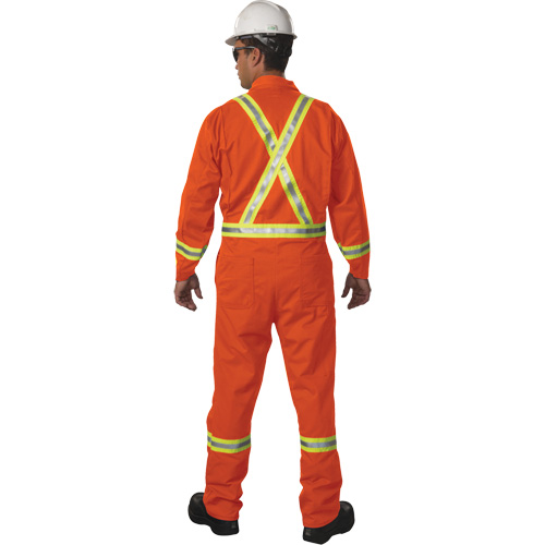Combinaison non doubl&eacute;e haute visibilit&eacute;, Taille Petit, Orange Cantin et fils