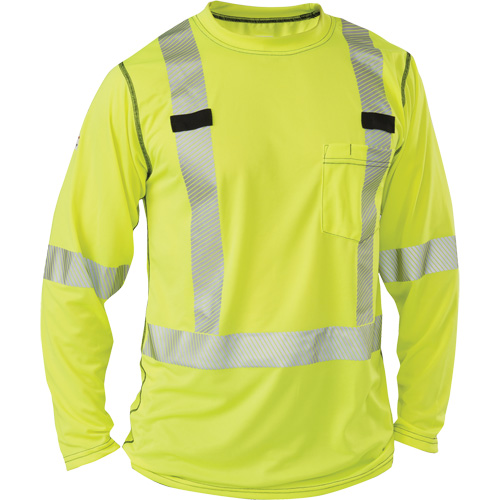 Polartec&reg; Power Grid&reg; High-Visibility Long Sleeve T-Shirt, Polyester, 2X-Large, High Visibility Lime-Yellow Cantin et fils