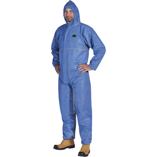 2075 Flame-Resistant SMS Disposable Coveralls, Size Small, Blue Cantin et fils