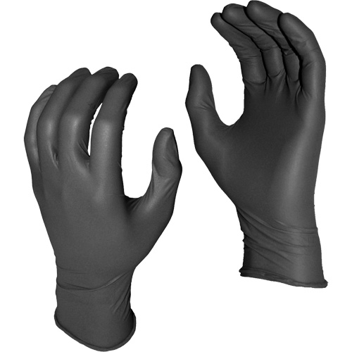 Gants jetables Grease Monkey, Petit, Nitrile, 5 mils, Sans poudre, Noir Cantin et fils
