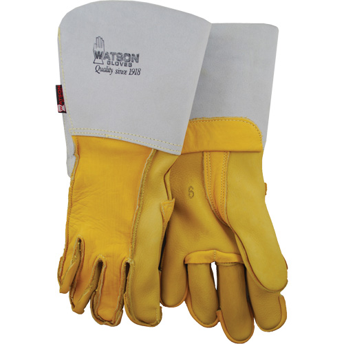 Welding Gloves, Grain Cowhide, Size 8 Cantin et fils