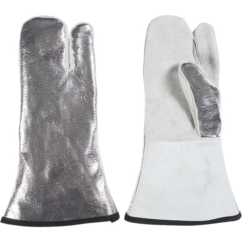 Mitaine &agrave; 3 doigts r&eacute;sistant &agrave; la chaleur, Aluminis&eacute;/Kevlar/Cuir, Taille unique, Prot&egrave;ge jusqu'&agrave; 650°F (343°C) Cantin et fils