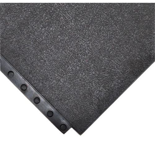 Tapis antifatigue 24/Seven Locksafe, Lisse, 3' x 3' x 5/8", Noir, Caoutchouc naturel Cantin et fils