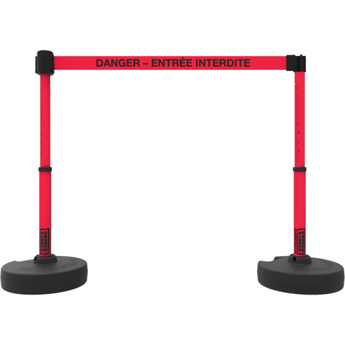 Plus Barrier Post Set, Plastic, 42" H, Red Tape, 15' Tape Length Cantin et fils