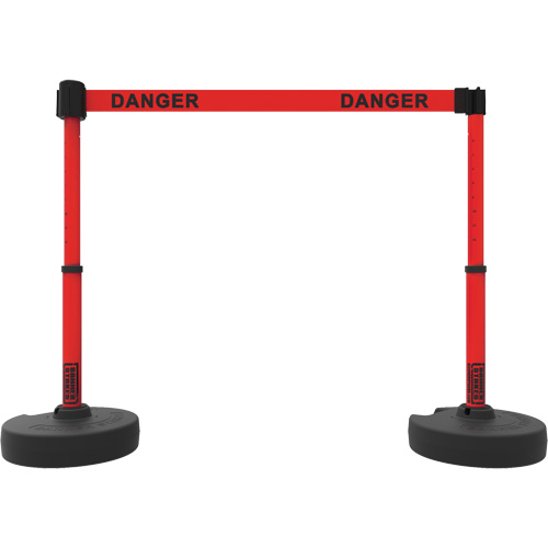 Plus Barrier Post Set, Plastic, 42" H, Red Tape, 15' Tape Length Cantin et fils