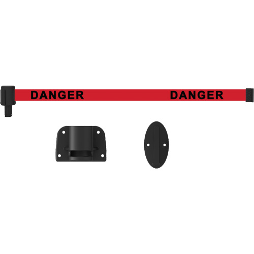 Plus Wall Mount Barrier System, Plastic, Screw Mount, 15', Red Tape Cantin et fils