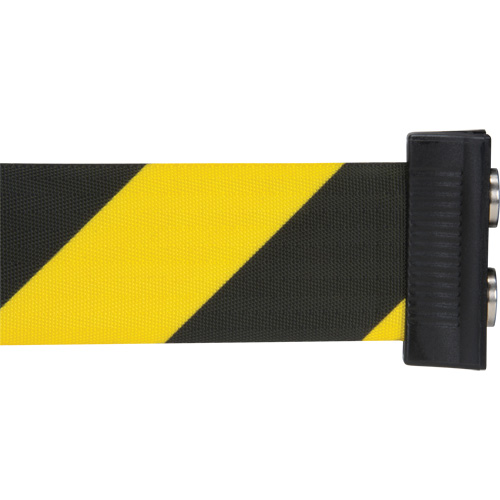 Cassette de ruban magn&eacute;tique pour barri&egrave;re de contr&ocirc;le des foules personnalis&eacute;e, 7', Ruban Noir et jaune Cantin et fils