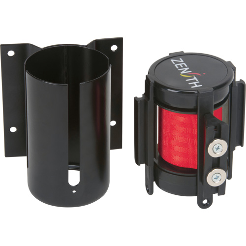Barri&egrave;re &agrave; fixation murale avec ruban magn&eacute;tique, Acier, Fixation par vis, 7', Ruban Rouge Cantin et fils