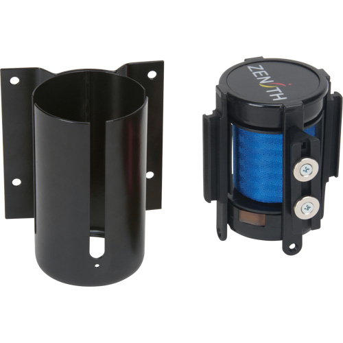Barri&egrave;re &agrave; fixation murale avec ruban magn&eacute;tique, Acier, Fixation par vis, 7', Ruban Bleu Cantin et fils