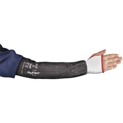 HyFlex&reg; 11-281 Series Wide Cut Resistant Sleeve with Thumbhole, Intercept, 22", ASTM ANSI Level A4, Grey Cantin et fils