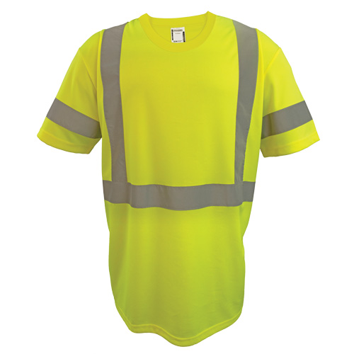 Chemise de s&eacute;curit&eacute; &agrave; manches courtes, Polyester, 2T-Grand, Jaune lime haute visibilit&eacute; Cantin et fils