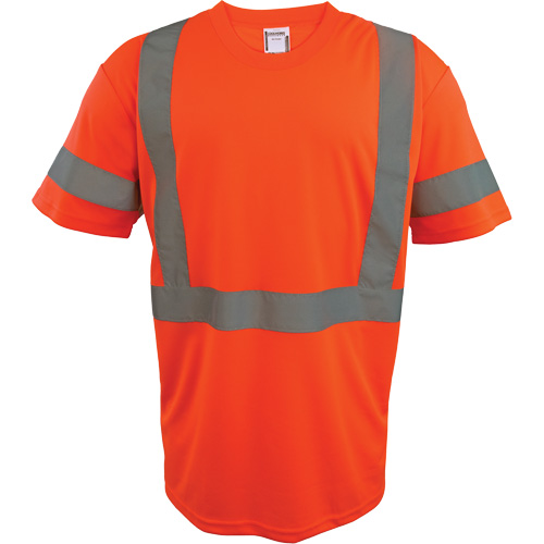 Short Sleeve Safety T-Shirt, Polyester, 2X-Large, High Visibility Orange Cantin et fils