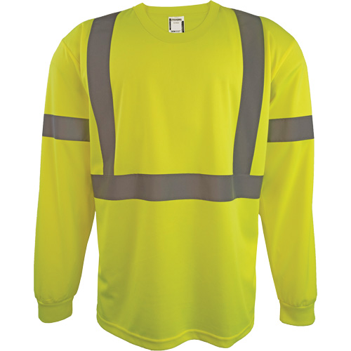 Long Sleeve Safety Shirt, Polyester, 2X-Large, High Visibility Lime-Yellow Cantin et fils