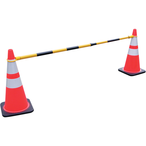 Retractable Cone Bar, 7'2" Extended Length, Black/Yellow Cantin et fils