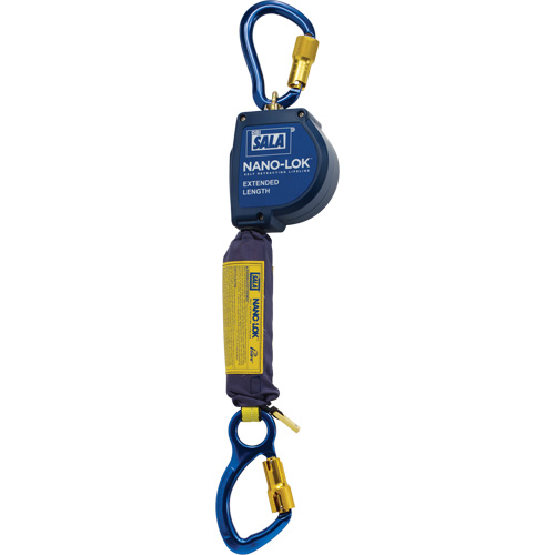 Nano-Lok Extended Length Self Retracting Lifeline, 10', Dyneema&reg;, Swivel Cantin et fils