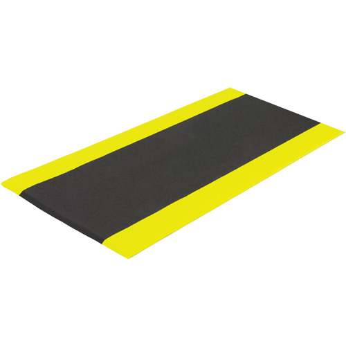Tapis antifatigue Airsoft, Rugueux, 3' x 5' x 3/8", Noir/Jaune, &eacute;ponge en PVC Cantin et fils