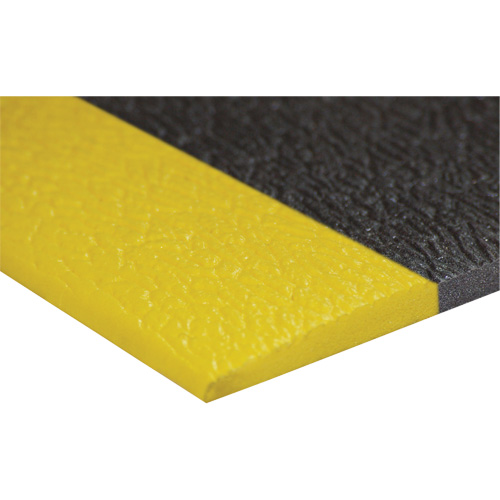Tapis antifatigue Airsoft, Rugueux, 3' x 5' x 3/8", Noir/Jaune, &eacute;ponge en PVC Cantin et fils